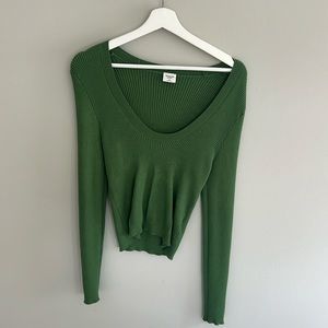 Abercrombie and Fitch Green Ribbed Sweater